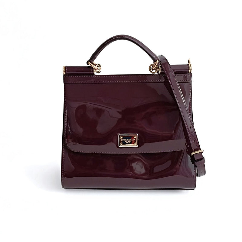 Dolce & Gabbana Sicily Grande shoulder bag in purple patent leather