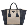 Prada Canvas and Suede Twin Pocket Double Handle Satchel Secondhand