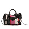 Balenciaga Small Lambskin Motocross Striped Classic City Satchel Secondhand
