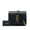 Saint Laurent Small Chevron Lambskin Monogram Sulpice Bag Secondhand
