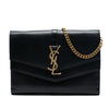 Saint Laurent Leather Monogram Sulpice Wallet on Chain Secondhand