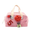 Chanel CC Canvas Chocolate Bar No.5 Camellia Bowling Bag Secondhand