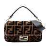 Fendi Medium Zucca Shearling Baguette Satchel Secondhand