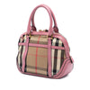 Burberry Small Leather Trimmed House Check Canvas Bridle Orchard Satchel Secondhand