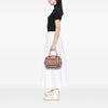Burberry Small Leather Trimmed House Check Canvas Bridle Orchard Satchel Secondhand