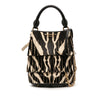 Burberry Prorsum Animal Printed Pony Hair and Leather Fringe Bucket Bag Secondhand