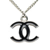 Chanel CC Brass and Enamel Pendant Necklace Secondhand