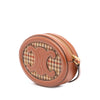 Celine Small Houndstooth Canvas and Calfskin Cuir Triomphe Oval Crossbody Secondhand