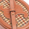 Celine Small Houndstooth Canvas and Calfskin Cuir Triomphe Oval Crossbody Secondhand