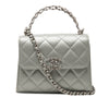 Chanel Mini CC Metallic Lambskin Top Handle Clutch With Chain Secondhand