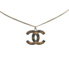 Secondhand Chanel Silver Checkered CC Pendant Necklace