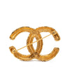 Chanel CC Gold Plated Baroque Embossed Brooch Secondhand