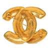 Chanel Gold Plated Quilted CC Brooch Secondhand