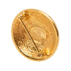 Chanel CC Gold Plated Quilted Round Brooch Secondhand