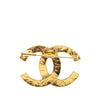 Chanel Gold Plated CC Rhinestone Brooch Secondhand