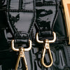Fendi Large Zucca Embossed Patent Baguette Satchel Secondhand