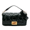 Fendi Large Zucca Embossed Patent Baguette Satchel Secondhand
