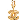 Chanel Gold Plated Quilted CC Pendant Necklace Secondhand