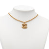 Chanel Gold Plated Quilted CC Pendant Necklace Secondhand