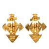 Chanel CC Gold Plated Cross Clip On Earrings Secondhand