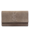 Saint Laurent Large Stitched Suede Monogram Belle De Jour Clutch Secondhand
