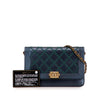 Chanel Calfskin Double Stitch Boy Wallet On Chain Secondhand