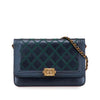 Chanel Calfskin Double Stitch Boy Wallet On Chain Secondhand