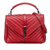 Saint Laurent Medium Chevron Sheepskin Monogram College Satchel Secondhand