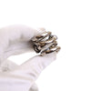 Gucci Silver Plated Faux Pearl Tiger Heads Double Wrap Ring Secondhand