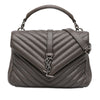 Secondhand Saint Laurent Medium Chevron Sheepskin Monogram College Satchel