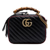 Gucci Small GG Marmont Matelasse Diagonal Leather Torchon Bamboo Satchel Secondhand