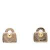 Chanel CC Brass Resin Strass Top Handle Bag Push Back Earrings Secondhand