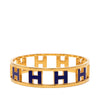 Hermès Gold Plated Enamel Rondo Ash H Bangle Secondhand