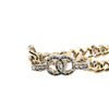Chanel Gold Plated CC Rhinestones Chain Bracelet Secondhand