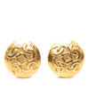 Chanel CC Gold Plated Round Clip On Earrings Secondhand