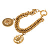 Chanel CC Gold Plated Medallion Camellia Charm Bracelet Secondhand