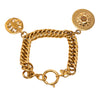 Chanel CC Gold Plated Medallion Camellia Charm Bracelet Secondhand
