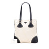 Prada Vitello Trimmed Canvas Canapa Tote Secondhand