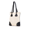 Secondhand Prada Vitello Trimmed Canvas Canapa Tote