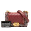 Chanel Small Quilted Lambskin and Braided Tweed Jacket Boy Flap Secondhand