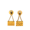 Chanel Gold Plated Flap Bag Drop Clip On Earrings Secondhand