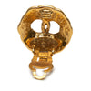 Chanel CC Gold Plated Hollow Round Clip On Earrings Secondhand