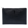 Saint Laurent Croc Embossed Leather Monogram Clutch Secondhand