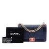 Chanel Old Medium Lambskin Embossed Cube Boy Flap Secondhand
