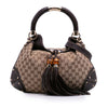 Secondhand Gucci Medium GG Canvas Bamboo Indy Hobo