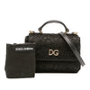 Dolce & Gabbana Silk and Lace Crystal Embellished DG Flap Satchel Secondhand