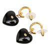 Chanel CC Gold Plated Resin and Strass Heart Drop Push Back Earrings Secondhand