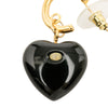 Chanel CC Gold Plated Resin and Strass Heart Drop Push Back Earrings Secondhand