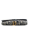 Dior Small Oblique Canvas Saddle Pouch with Chain Secondhand