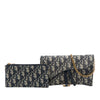 Secondhand Dior Oblique Canvas Saddle Wallet On Chain